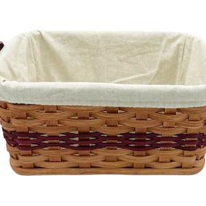 Amish Baskets Fruit Basket Handmade Solid Oak With Leather Handles Large image 9