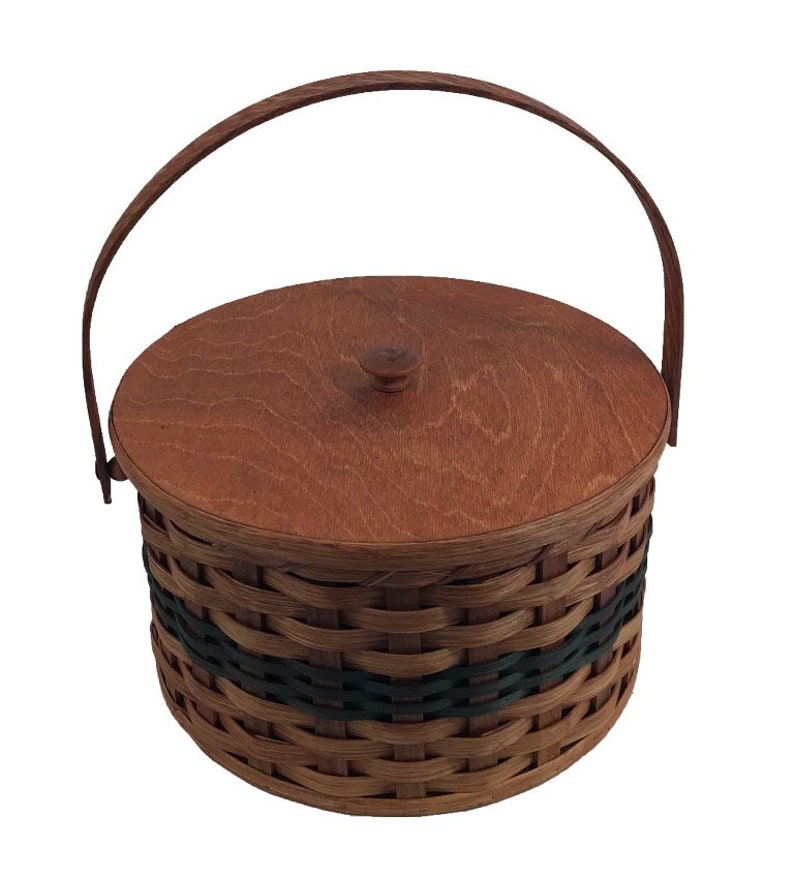 Amish Handmade Round Double Pie Carrier Basket w/Swinging Etsy