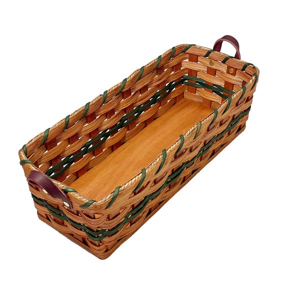 Amish Baskets  Bread Basket Server Handmade with Leather Handles