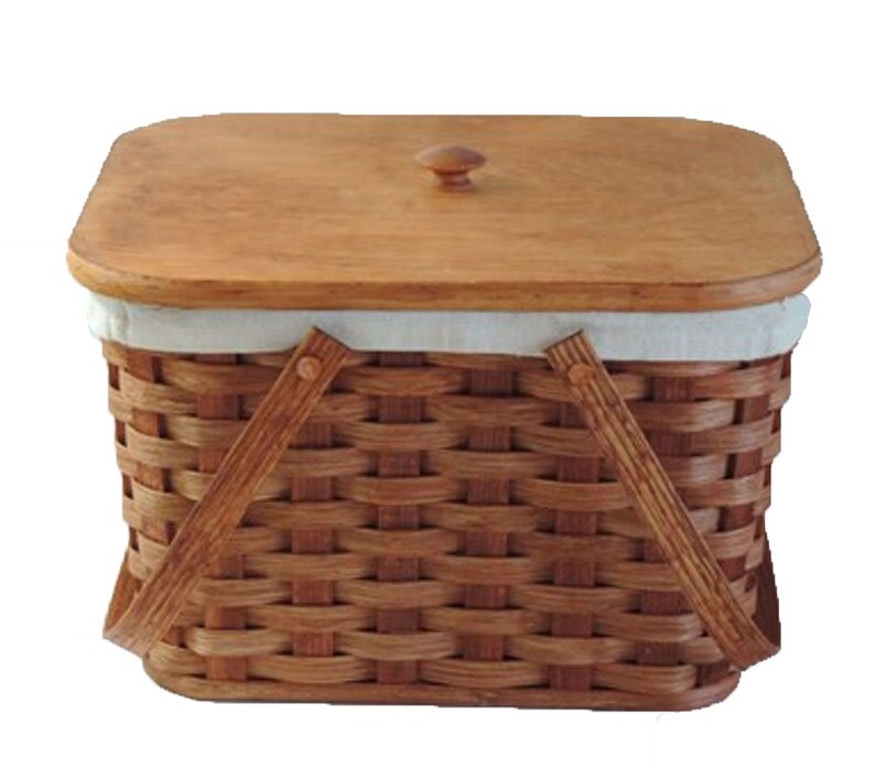 Amish Handmade Small Picnic Basket W/swinging Handles Etsy