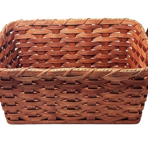 Amish Baskets Fruit Basket Handmade Solid Oak With Leather Handles Large Natural