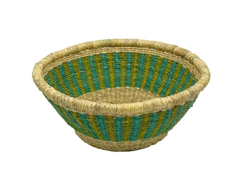 African Fruit Basket Handmade Woven Seagrass Deep Serving Bowl (no handle)