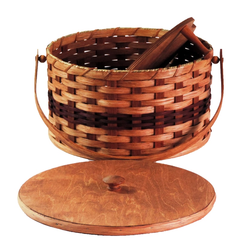 Amish Handmade Round Double Pie Carrier Basket w/Swinging Etsy