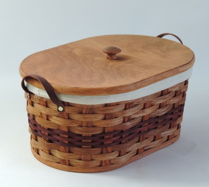 Amish Knitting/Sewing Basket Handmade Amish Oval Etsy