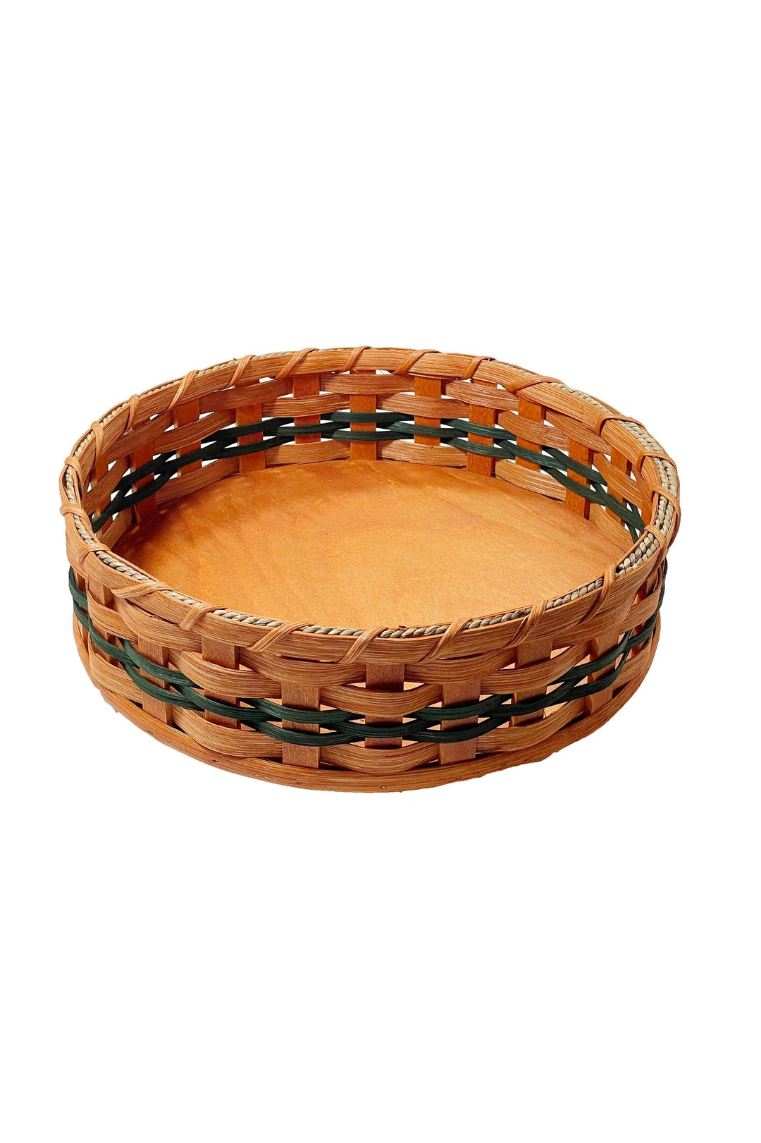 Amish Baskets Lazy Susan 12 Oak Tabletop Storage Basket Etsy