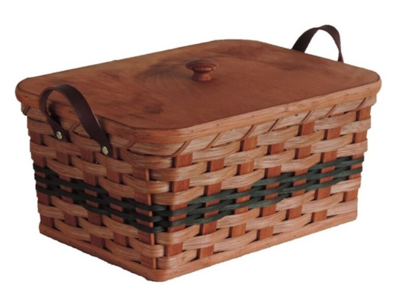 Amish Knitting Basket Amish Handmade Rectangular Sewing Basket Etsy