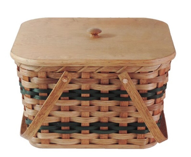 Amish Handmade Small Picnic Basket W/swinging Handles Etsy