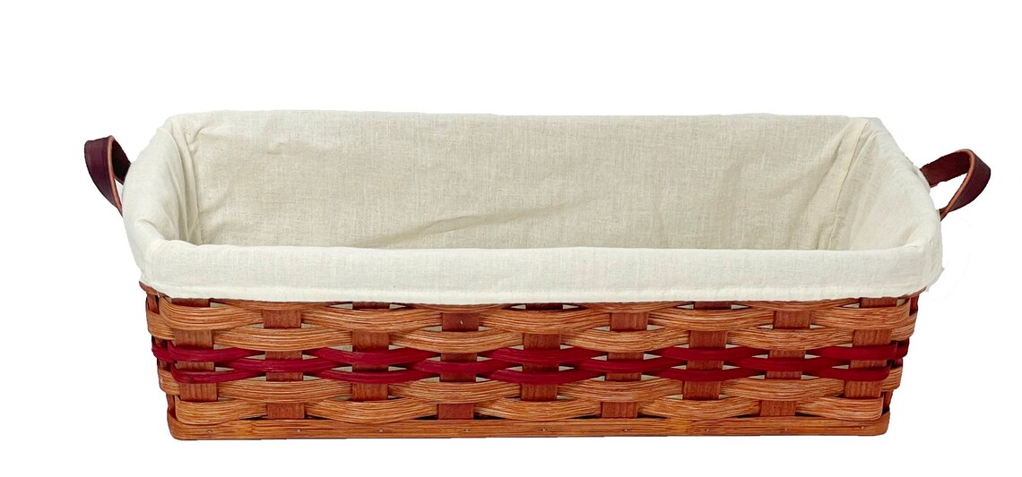 Amish Bread Basket Server Handmade With Leather Handles by Etsy