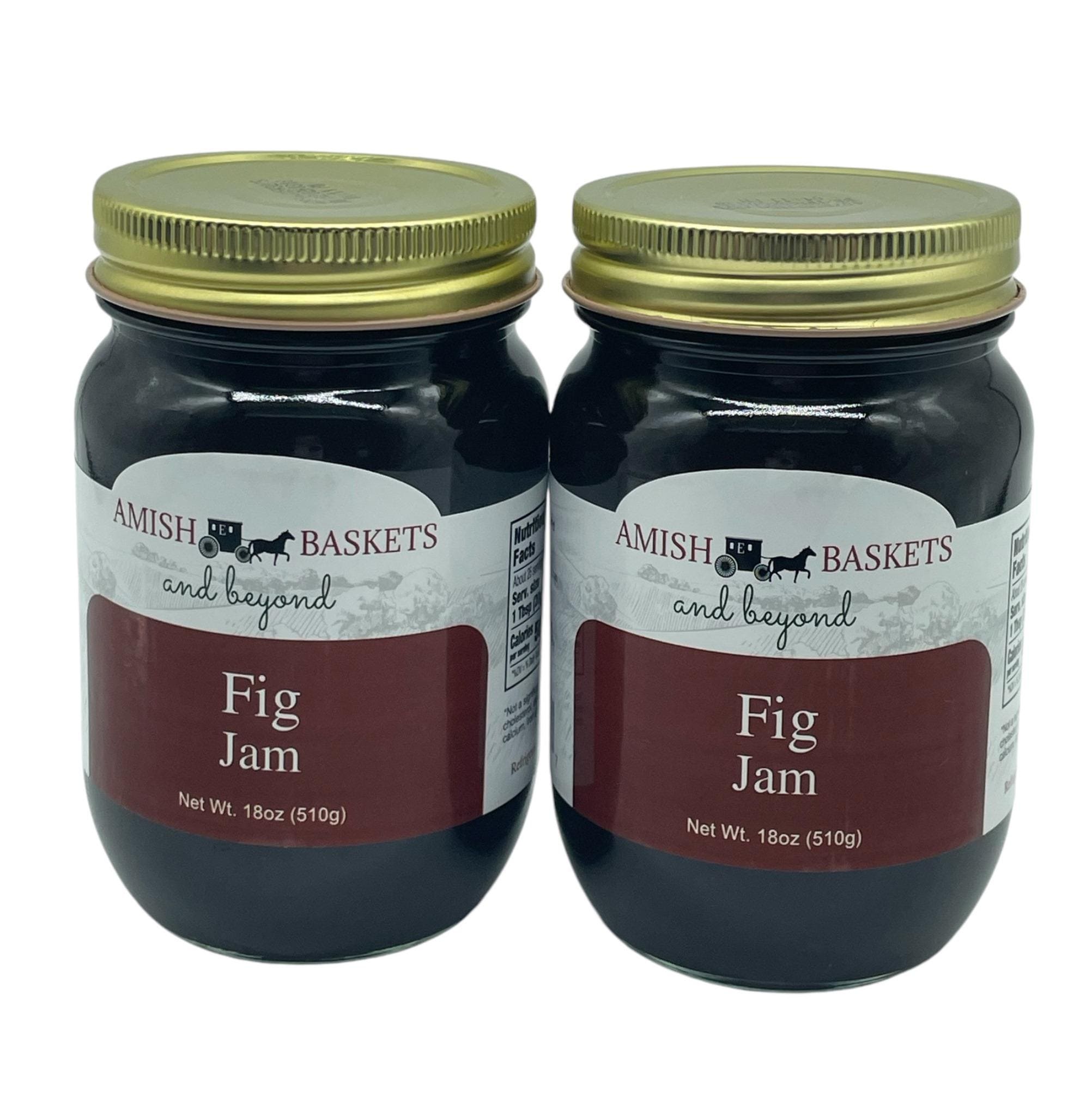 Amish Wedding Old Fashioned Fig Jam - No Sugar Added - 9 Oz - 2 Jars