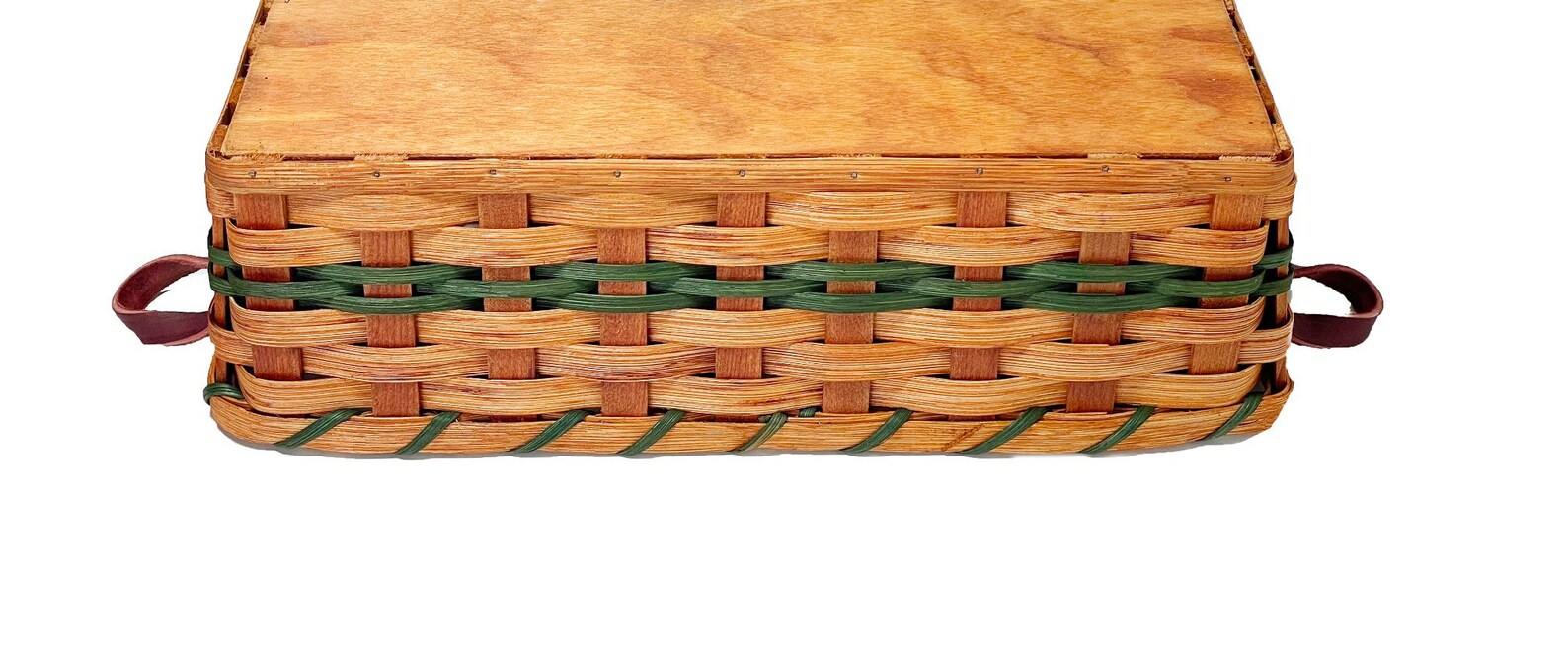 Amish Bread Basket Server Handmade With Leather Handles by Etsy