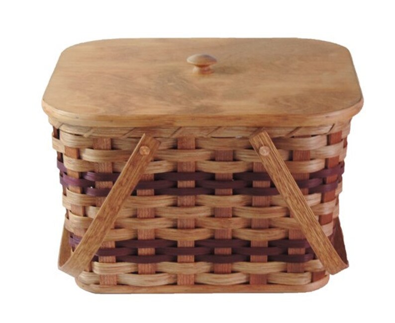 Amish Handmade Small Picnic Basket W/swinging Handles Etsy