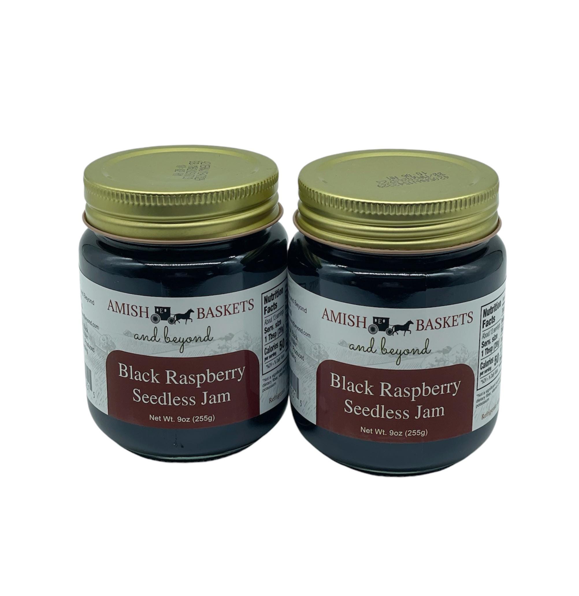 Two Amish Black Raspberry Seedless Jam 18 Oz