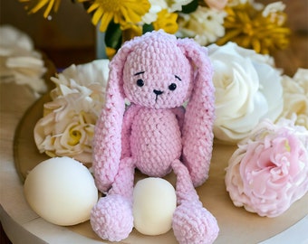 Bunny Plushie Crochet Rabbit Handmade Stuffed Plush Toy Baby Shower Gift