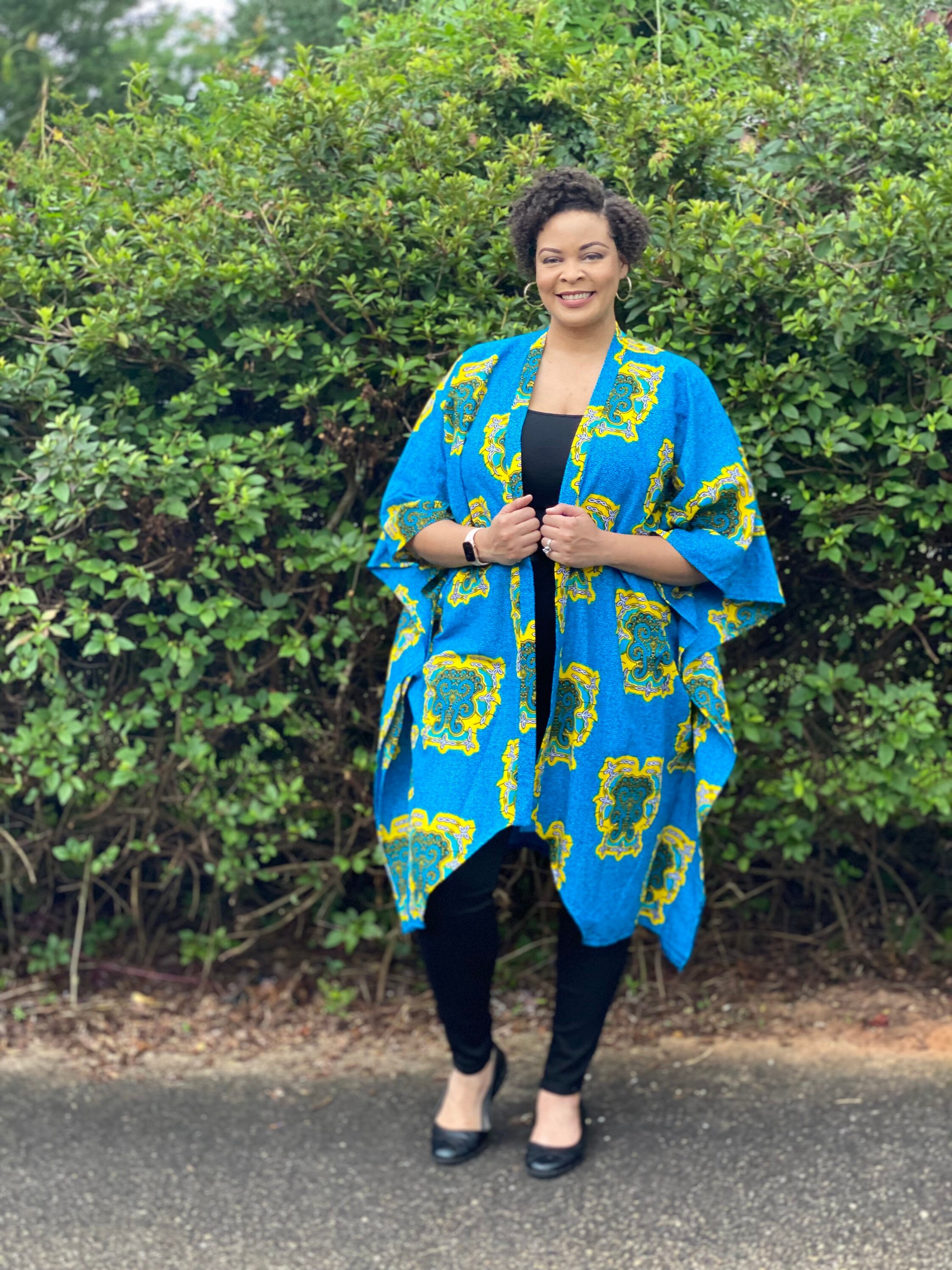 african print duster coat