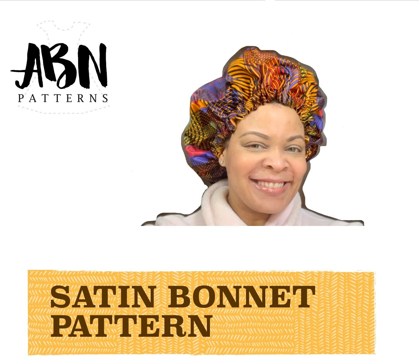 Noir / Jaune Bonnet en Satin (Taille des enfants de 3 à 7 ans) (Bonnet –  AfricanFabs