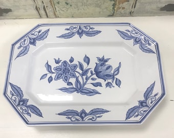 Serving Platter /Dalia Azul Collection / Hand-Painted Portuguese Ceramics