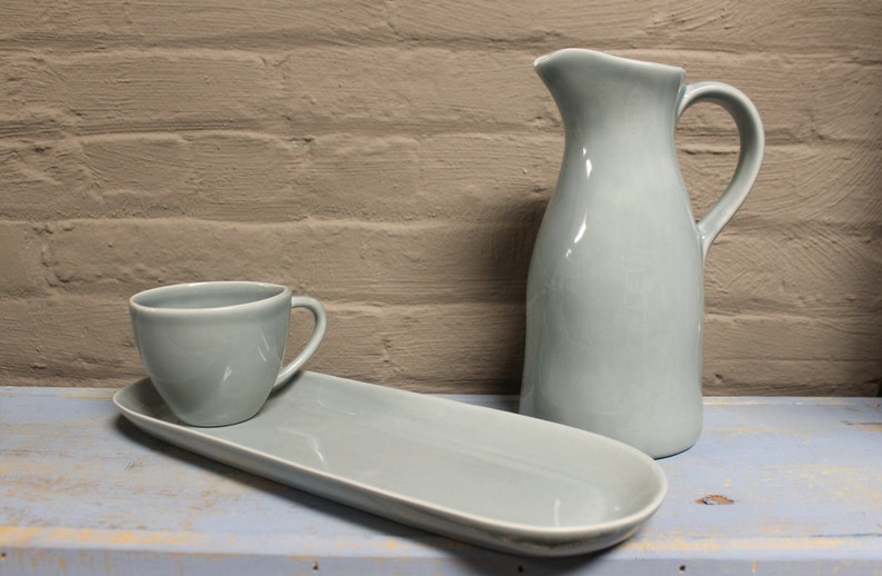 Ceramic Pitcher in Rainfall / Portuguese Dinnerware / Serveware / Organic Collection image 2