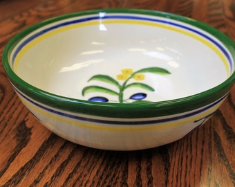 Hand-Painted Ceramic Serving Bowl: Portuguese Oliva Azul Design