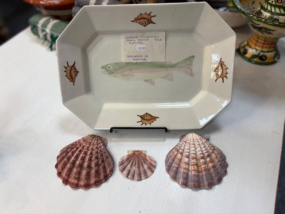 Seaside Collection ~ Brown Shell Small Platter ~ Hand Painted and ...