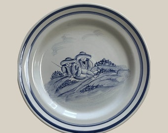 Small Plate ~ Pastoral Scenery ~ Dessert Plate ~ Decorative ~ Hand Painted ~ Made in Portugal