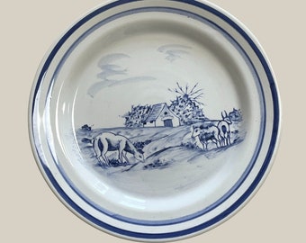 Small Plate ~ Pastoral Scenery ~ Dessert Plate ~ Decorative ~ Hand Painted ~ Made in Portugal