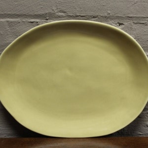 Ceramic Medium Oval Platter in Provence Crème  / Portuguese Dinnerware / Serveware / Organic Collection