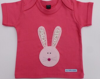 Bunny t-shirt for little girls size 3-6mths, 6-12mths, 12-18mths