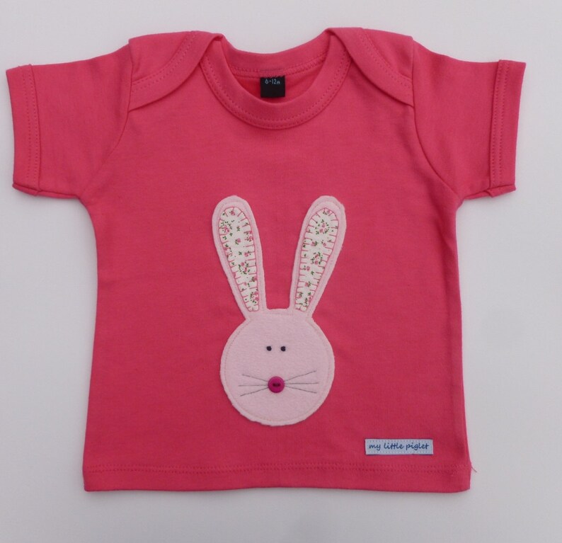 Bunny t-shirt for little girls size 3-6mths, 6-12mths, 12-18mths image 1