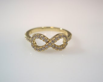 Infinity ring Friendship Eternity Love Gold infinity ring cz 14k gold filled ring