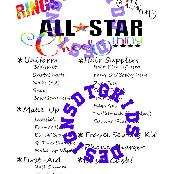 Cheer Competition Pack List Etsy