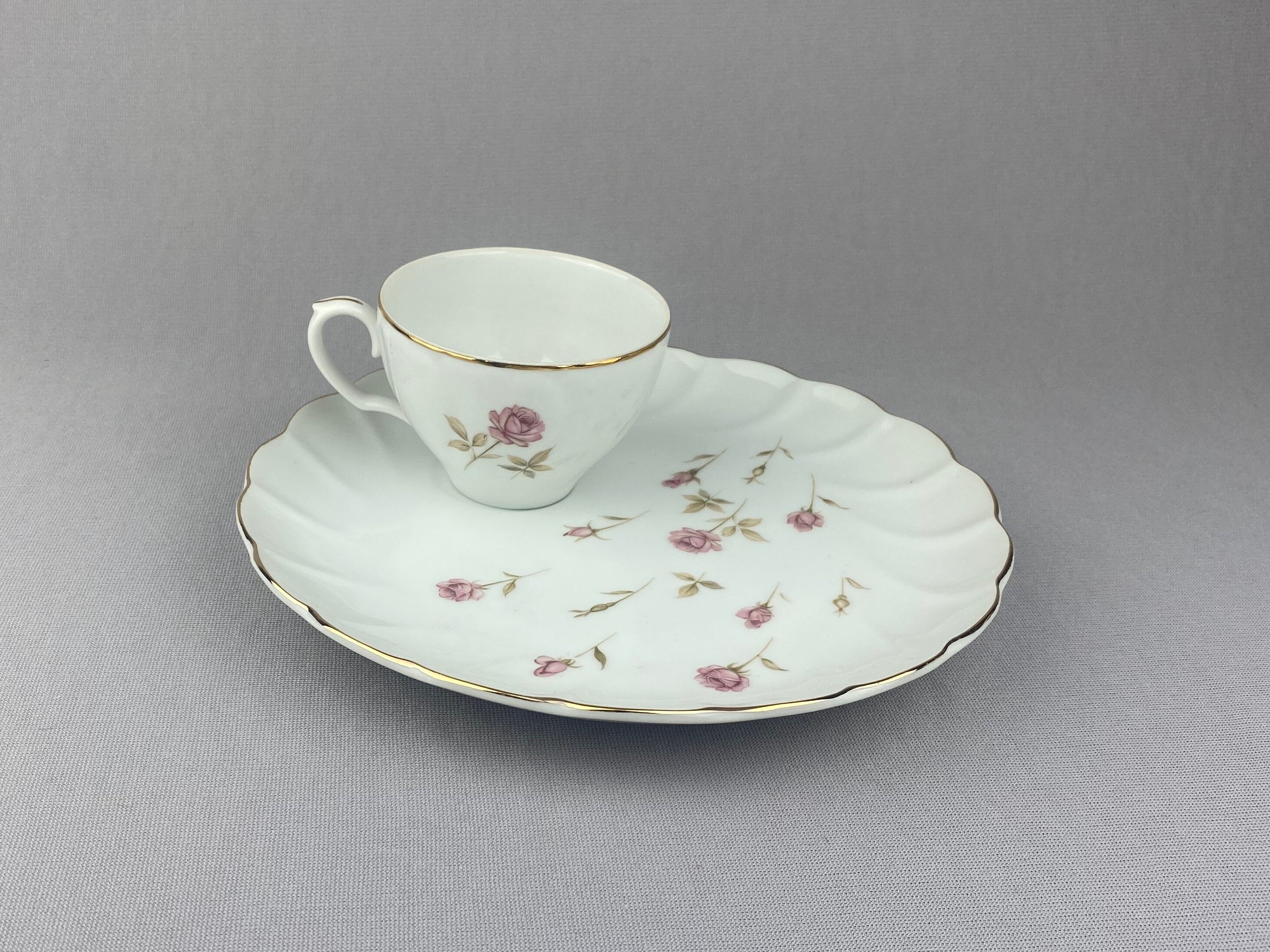 2 Laurel China Lattice Snack Plates and Teacups Vintage Etsy