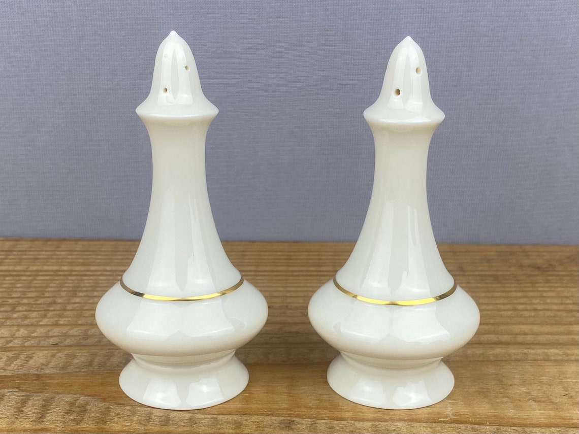 Lenox Special Gold Trim Salt and Pepper Shakers Etsy