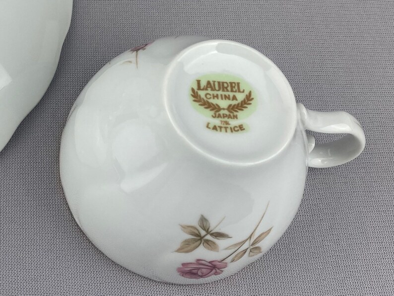 2 Laurel China Lattice Snack Plates and Teacups Vintage Etsy