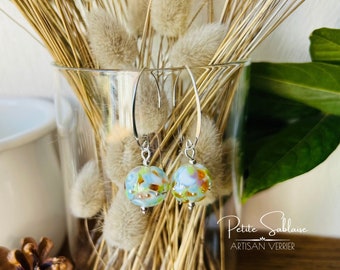 Handmade Colorful Dangle Sterling Silver Earrings | Galaxy Jewelry | Women’s boho earrings | Minimalist | Stars | Dainty Gift Mother|Friend