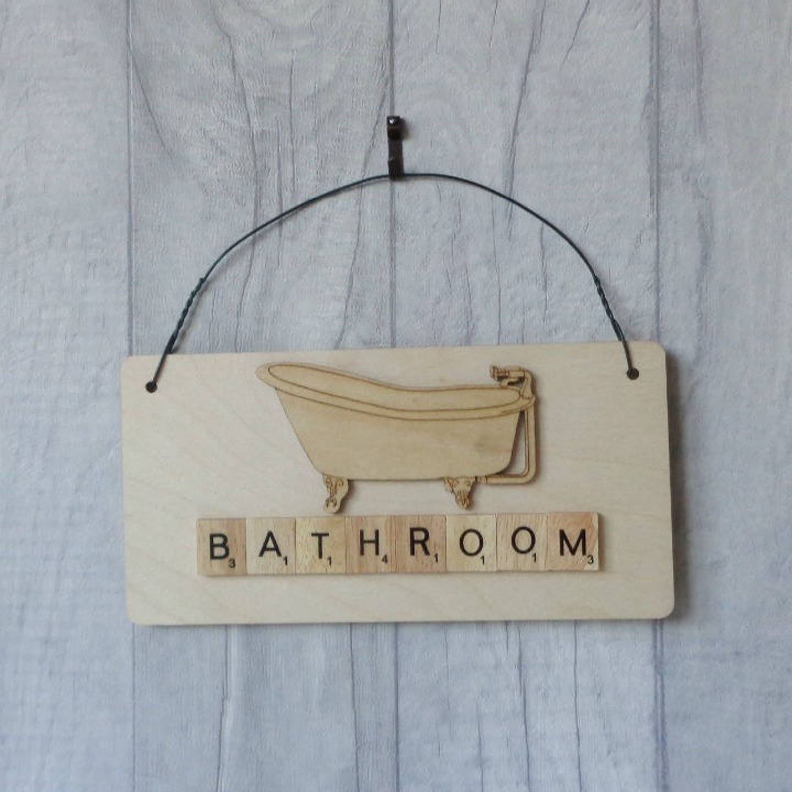 Bathroom door sign toilet plaque Housewarming gift Etsy