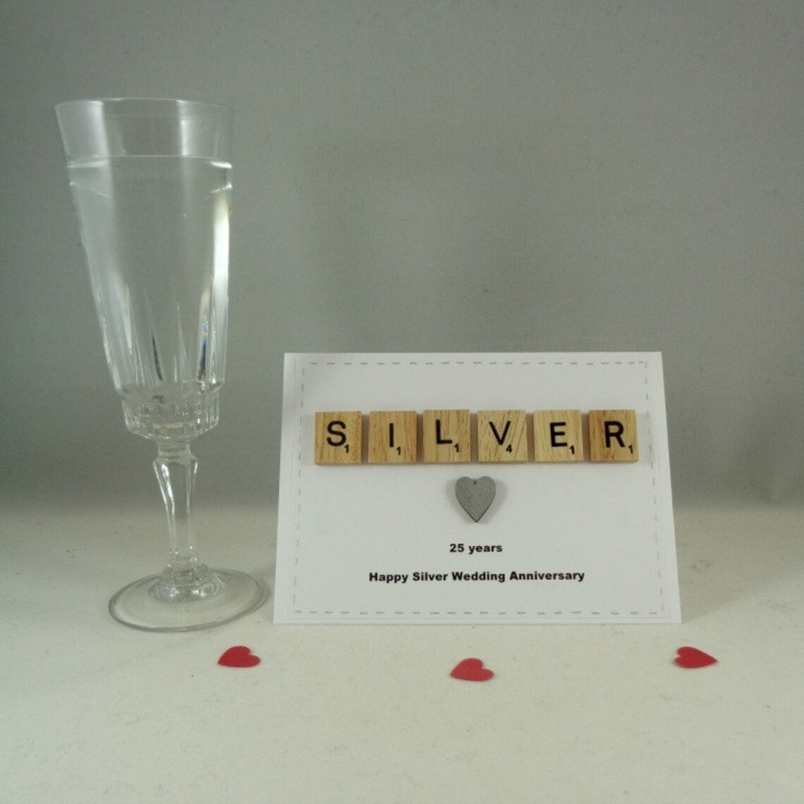 SILVER Wedding Anniversary Card Happy Anniversary Married 25 Etsy