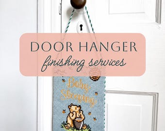 Needlepoint Door Hanger Finishing Service | Hand-Finished Display Ready | professional finishing services