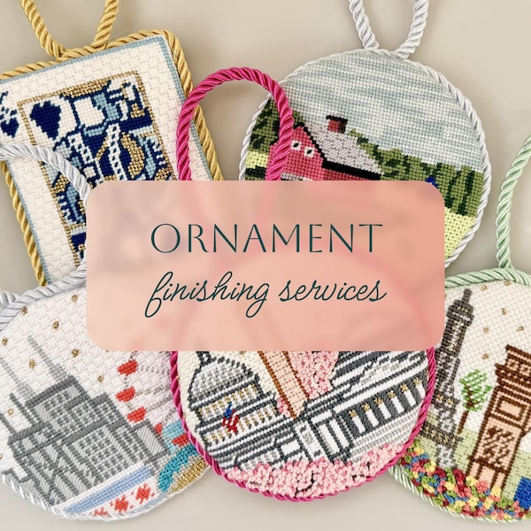 Needlepoint Ornament Finishing Service – Round, Square, and Rectangle Keepsakes
