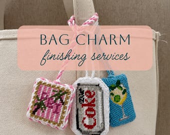 Needlepoint Bag Charm Finishing Service | Hand-Stitched