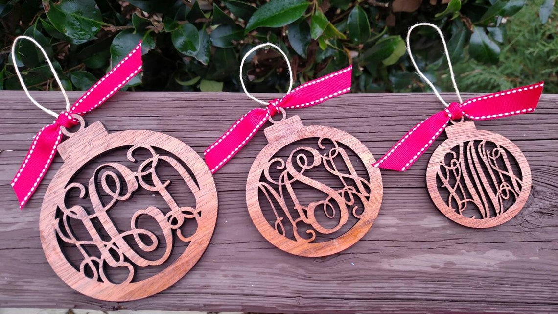 Monogram Christmas Ornament / Monogram Ornament / Christmas Etsy