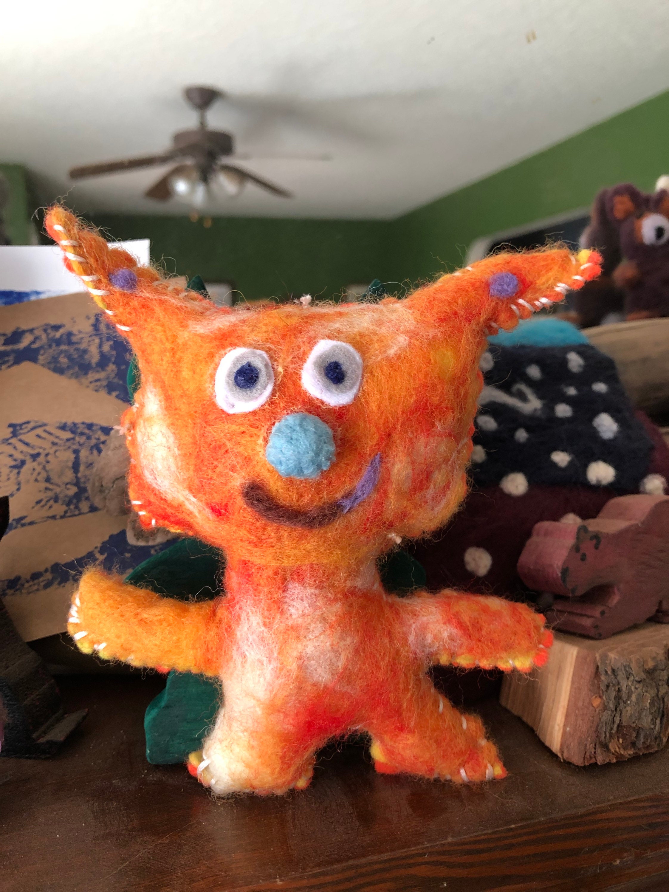 Happy little monster touch of creamsicle Etsy