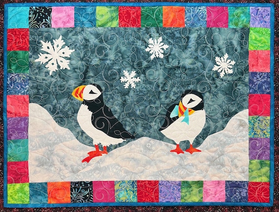 Puffins in the Snow Quilt