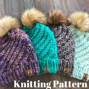 Knitting Pattern // The Hatteras Beanie | Super Bulky Knit Hat Knitting Pattern | Malabrigo Rasta Hat Pattern | Women's Winter Hat Pattern