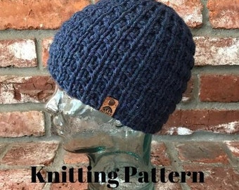 Knitting Pattern // The Ventura Beanie | Lightweight Hat Pattern | Men's Knit Hat Pattern | Men's Knit Beanie Pattern | Fitted Hat Pattern