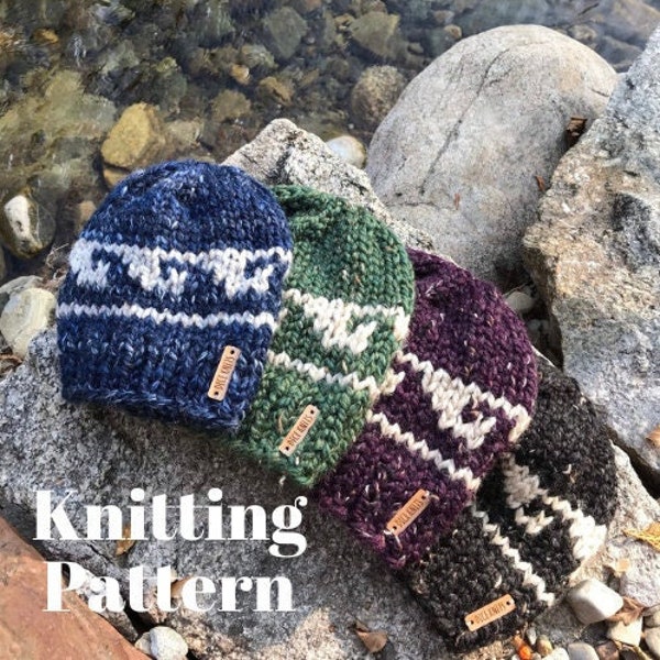 Knitting Pattern // The Wave Beanie | Knit Fair Isle Hat Pattern | Men's Knit Hat Pattern | Men's Knit Beanie Pattern | Wave Hat Pattern