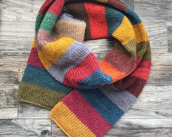 soft fairly traded from Ecuador Men/'s and Women/'s Winter Striped Long Scarf