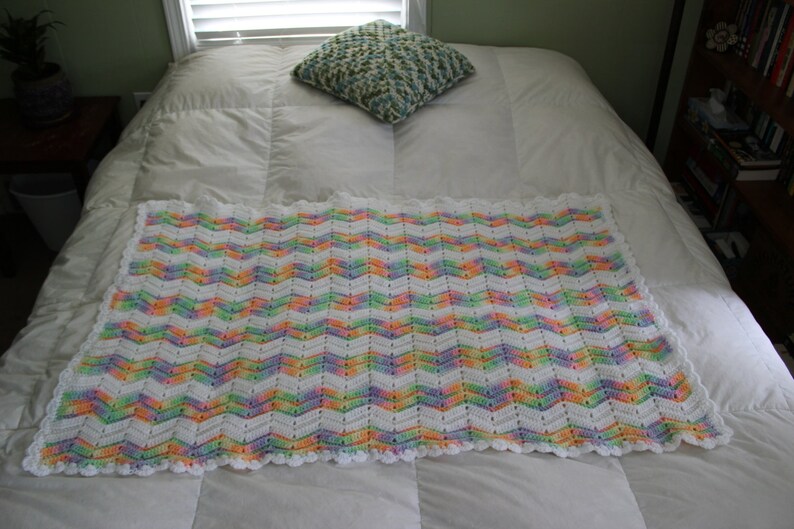 Ripple Afghan Child/'s Blanket Cotton Candy Throw Blanket Throw Blanket Small Afghan Lap Blanket Chevron Afghan Child/'s Afghan