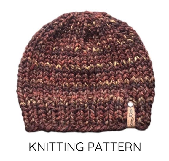 KNITTING PATTERN: The Dylan Beanie, Men's Knit Hat Pattern, Men's Knit Beanie Pattern, Fitted Hat Pattern, Warm Winter Hat Pattern (PDF)