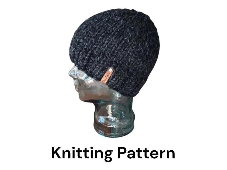 KNITTING PATTERN: The Dylan Beanie, Men's Knit Hat Pattern, Men's Knit Beanie Pattern, Fitted Hat Pattern, Warm Winter Hat Pattern (PDF) image 3