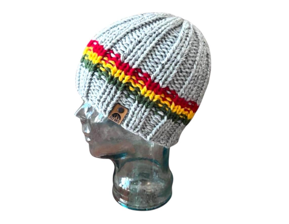 Tosh Beanie: Unisex Knit Ribbed Rasta Hat